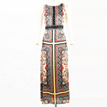 Costom Summer Printed Long Dress Elegant Vintage Dresses For Women